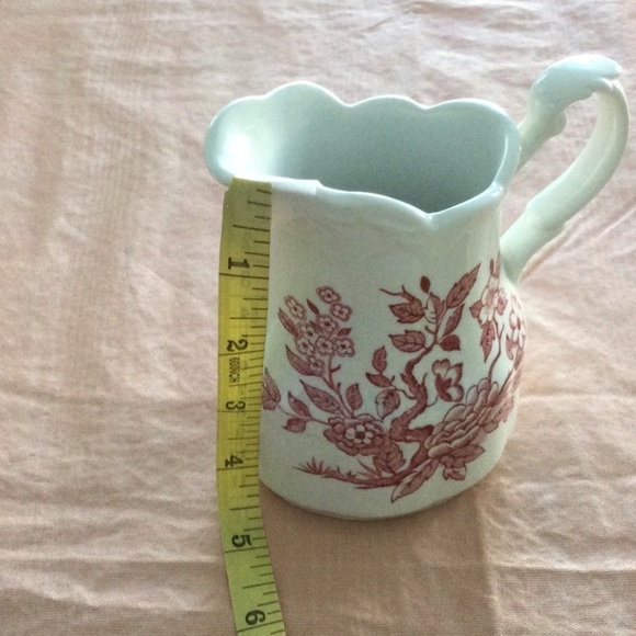 J & G Meakin India Vintage Creamer & Covered Sugar Bowl Classic pink & White - Picture 8 of 9